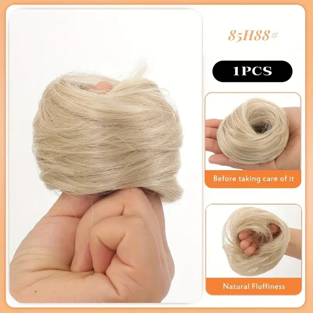 Simulation de boucles de cheveux féminines avec perruque et bande de caoutchouc