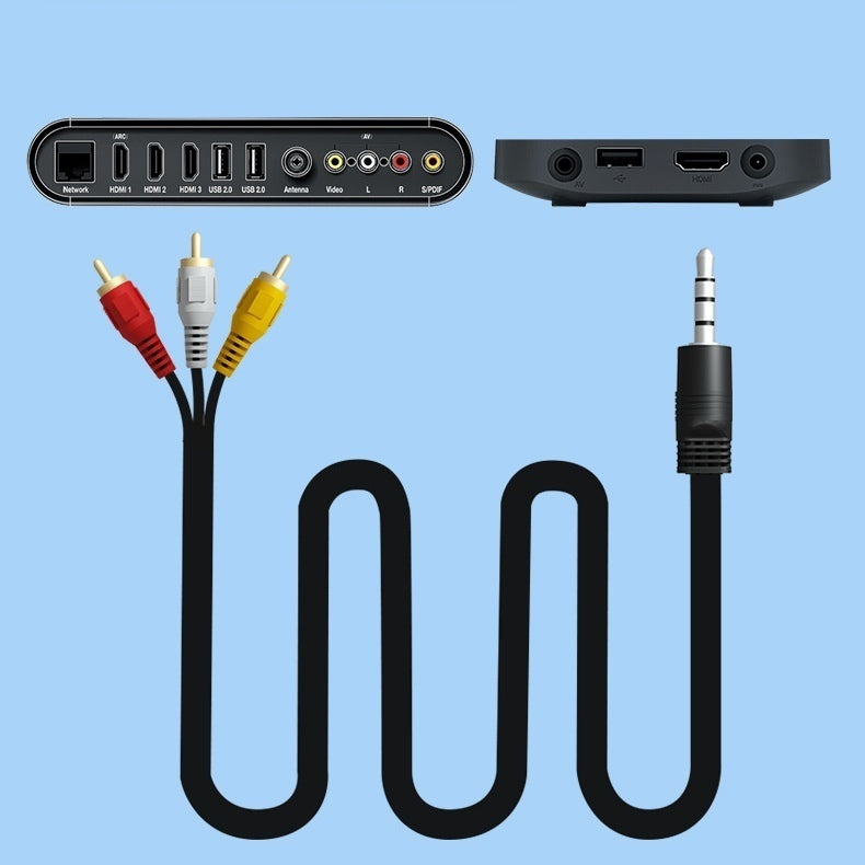 TV Set-top Box Haut-parleurs de câble Une minute Trois câble audio Lotus Head Video Cable