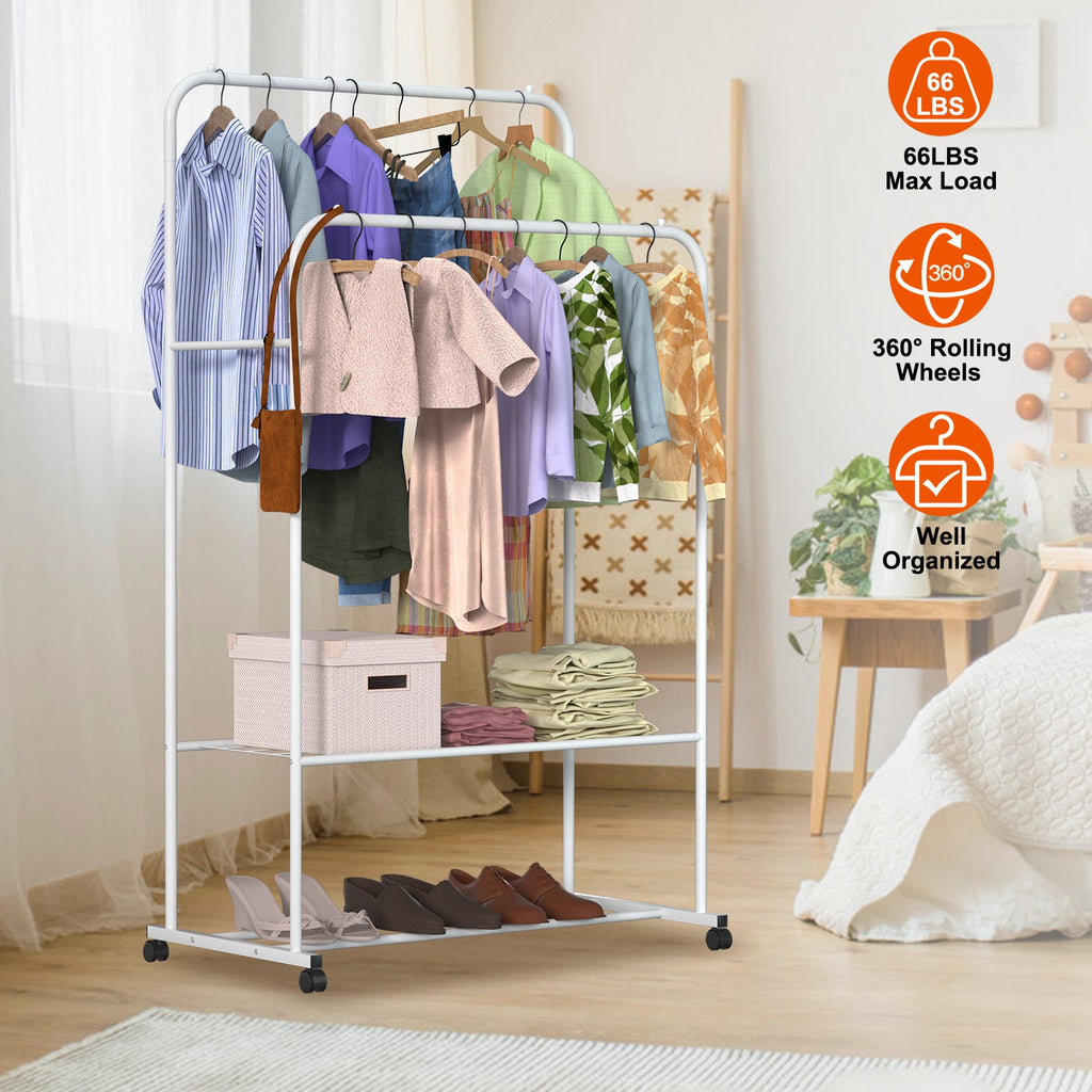 1Pc Vêtements pendaison Rack Vêtements pendaison Rail Oreiller Chaussures Affichage Organisateur Stand Rolling
