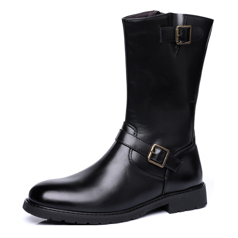 Bottes de moto à zip latéral pour hommes