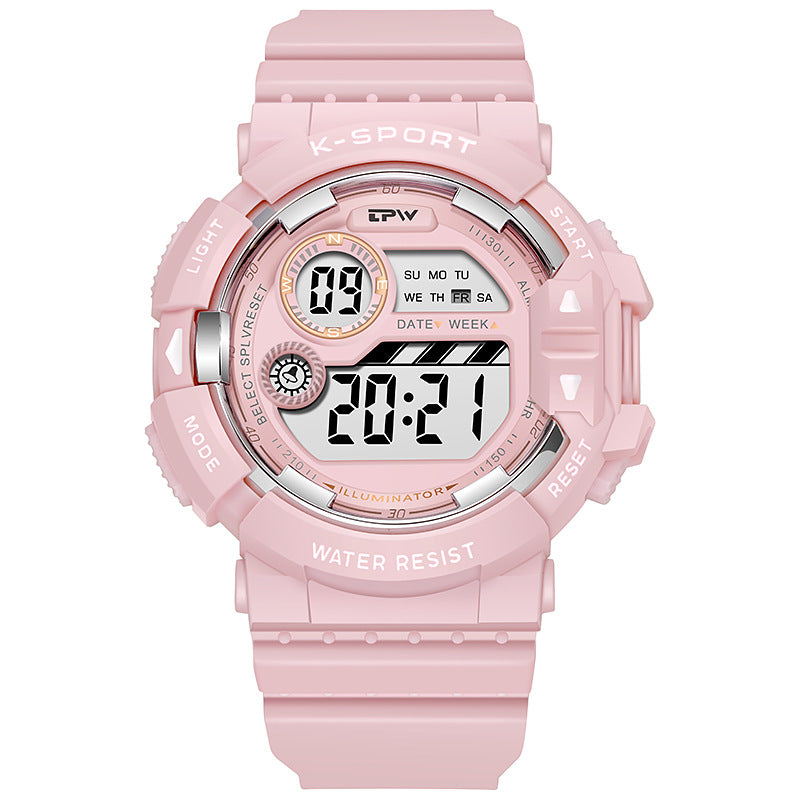 Lumineux Multifonctionnel Étudiant Sports Montre électronique étanche pour enfants