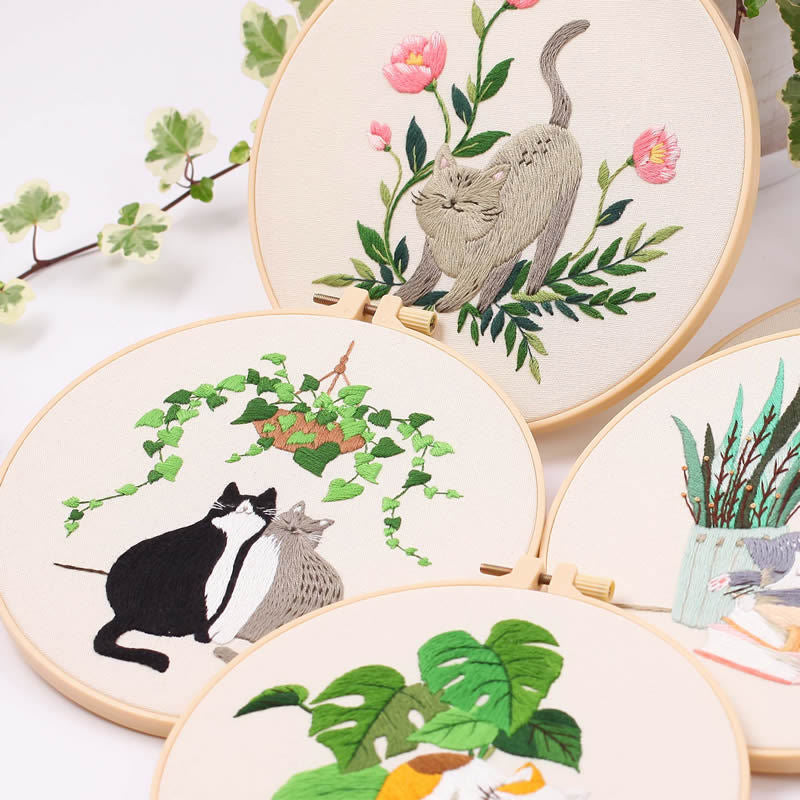Broderie de chat Pattern Diy Matériau Package Kit
