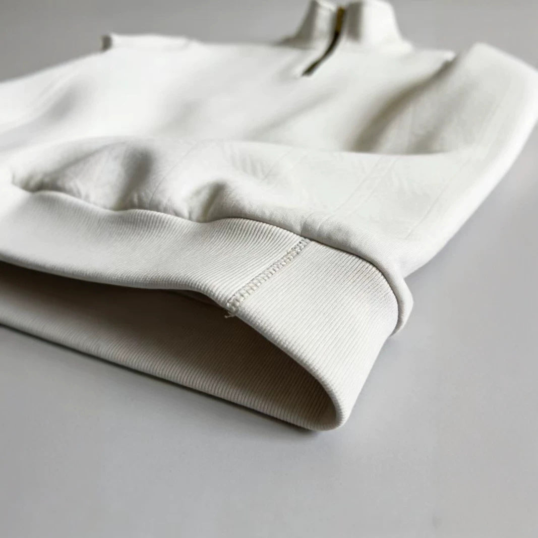 Pull de collier de demi-zip homme avec texture Jacquard