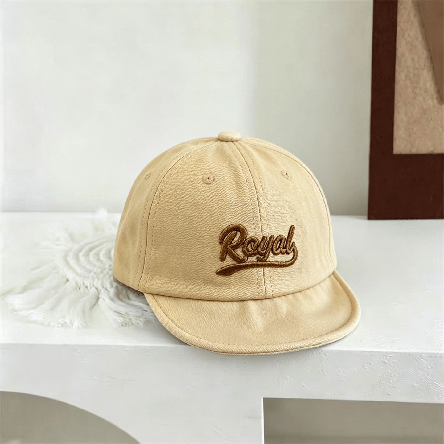 Summer Children's Plain-color Royal Letter-stitched Short-brim Casual Style Casquette de baseball W