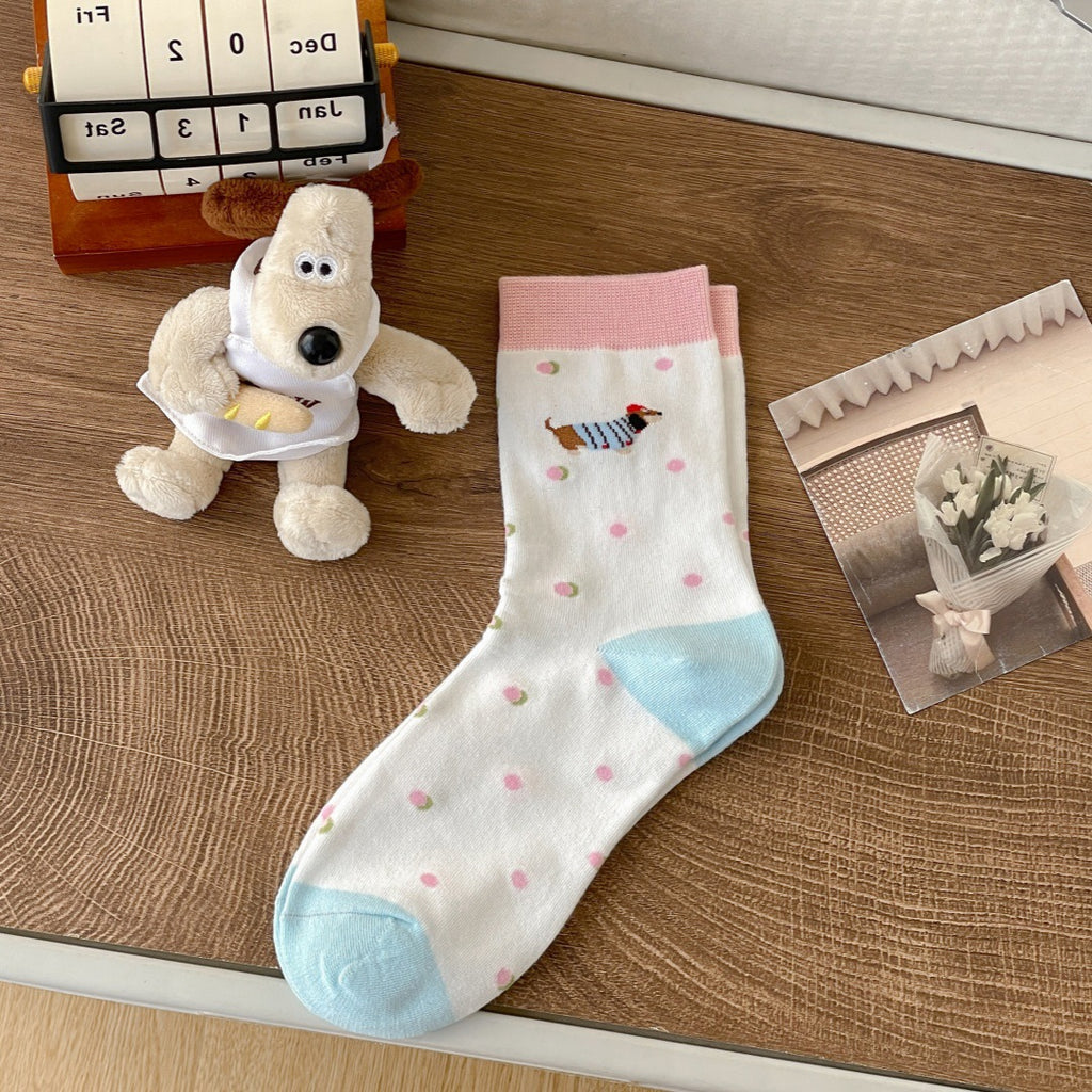 Chaussettes de dessin animé Dachshund pour femmes