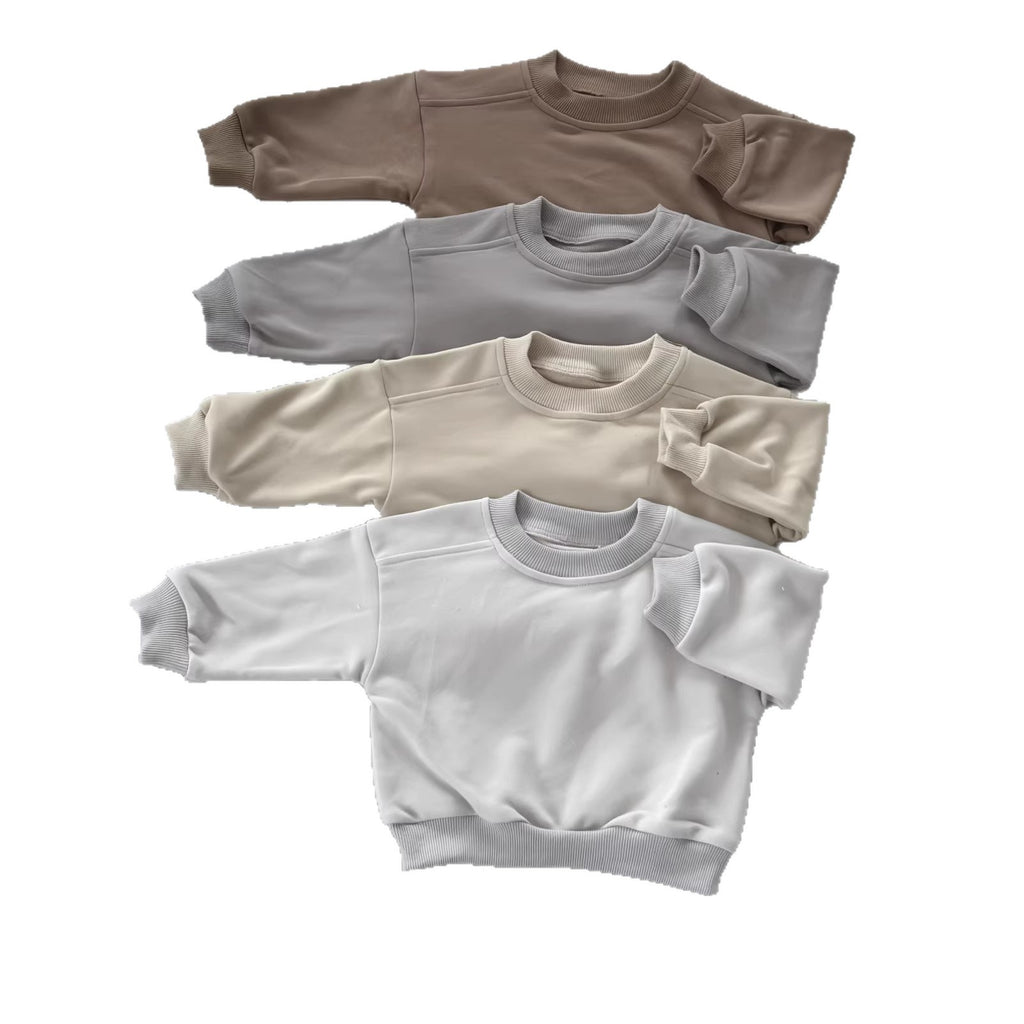 Sweatshirt Terry-Fleece à col rond style pour petits enfants