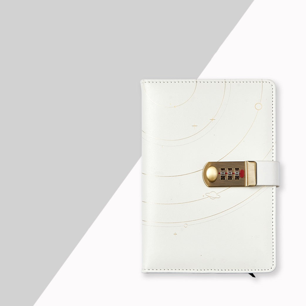 Carnet de mot de passe Carnet de notes avec empreinte de doigt de verrouillage simple Littéraire rétro fille Carnet de notes