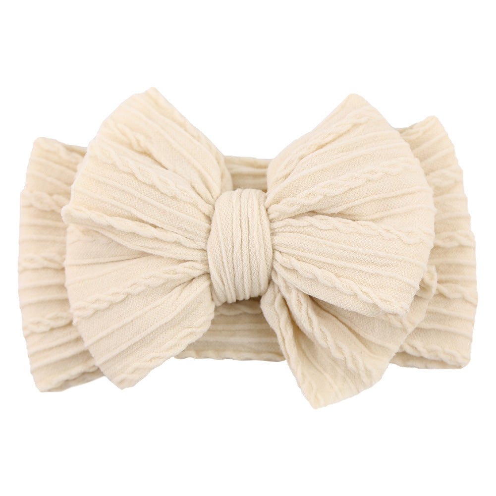 Bandes de tête de bébé faites à la main Soft Stretchy Nylon Bandes de cheveux avec arcs pour nouveau-né bébé T