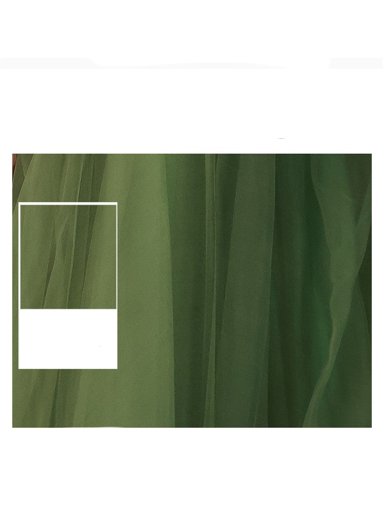 Robe de mariée verte Guzheng Art Examen Solo
