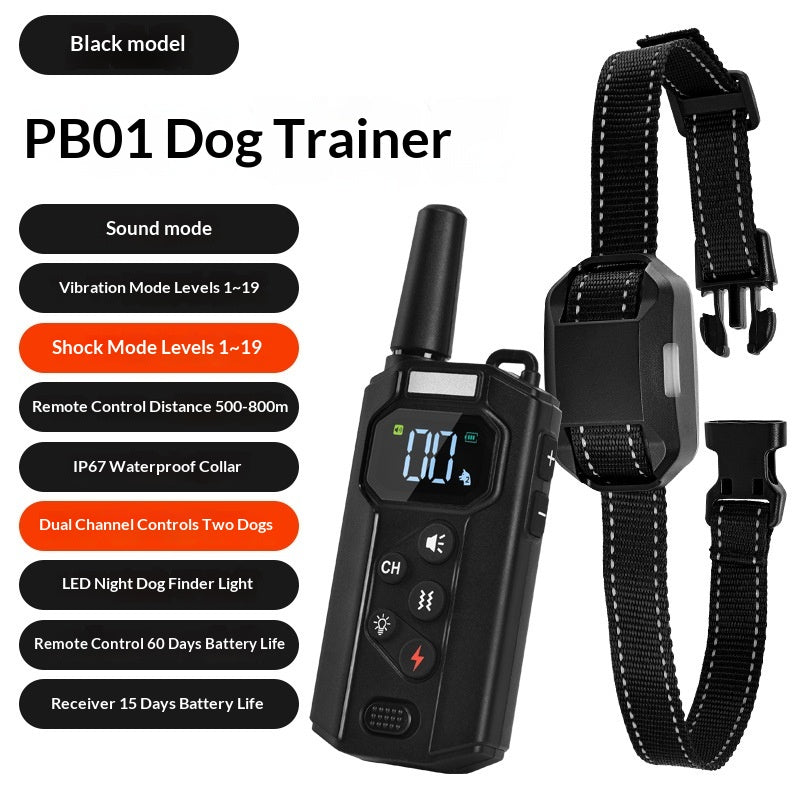 Collier d'entraînement à distance intelligent pour chien avec dispositif anti-brouillard de vibration et choc