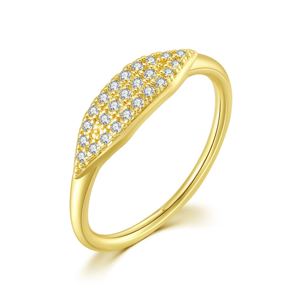 Fashion pour femmes Bague mince simple plaqué or