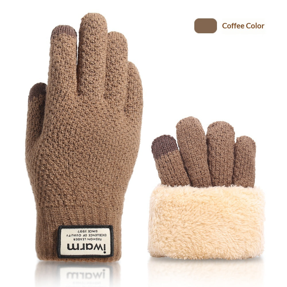Gants à écran tactile d'automne et d'hiver pour les hommes avec doublure en polaire