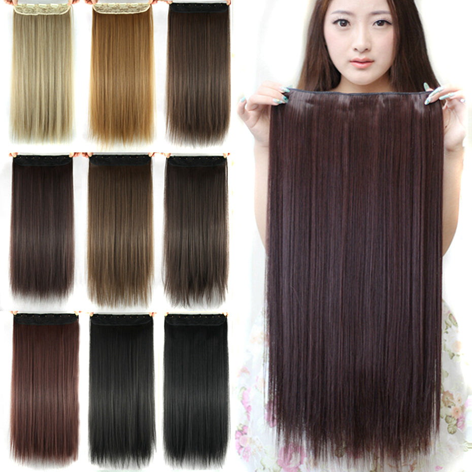 A five-clip faux hair wig piece