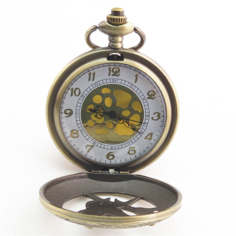 Vieille montre de poche fléchée aux gros oiseaux