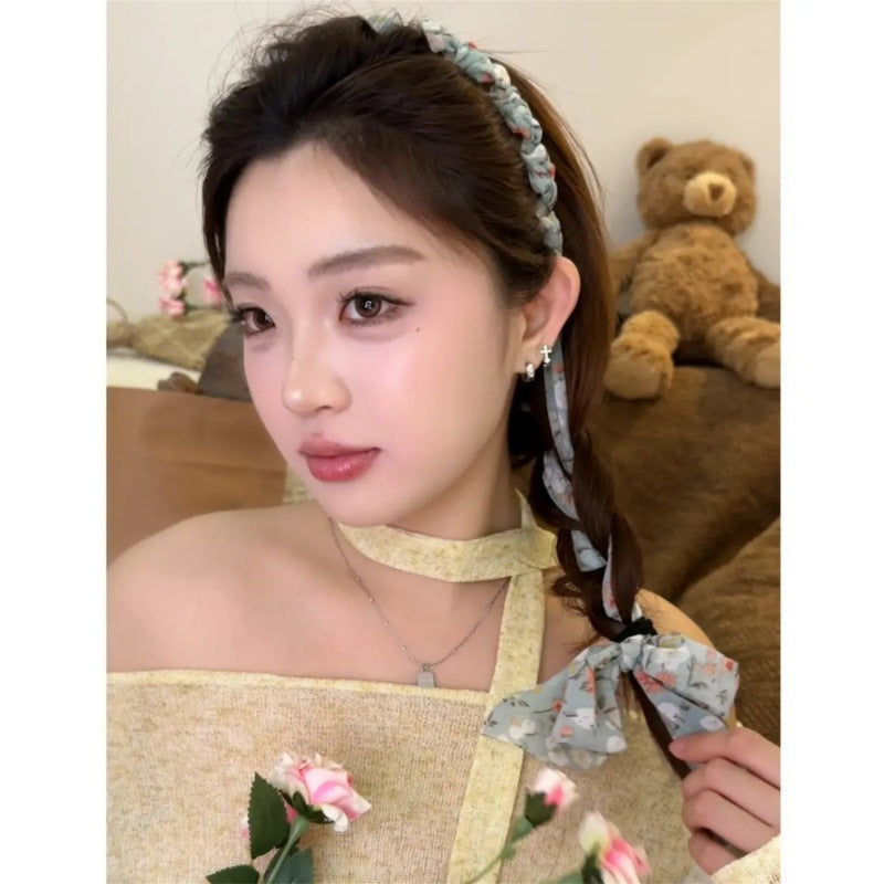 Bande de cheveux tressé Bow pour femmes