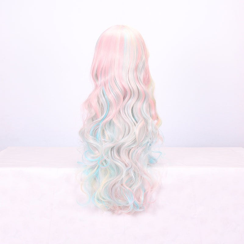 Double queue de cheval Long Curly Wig complet