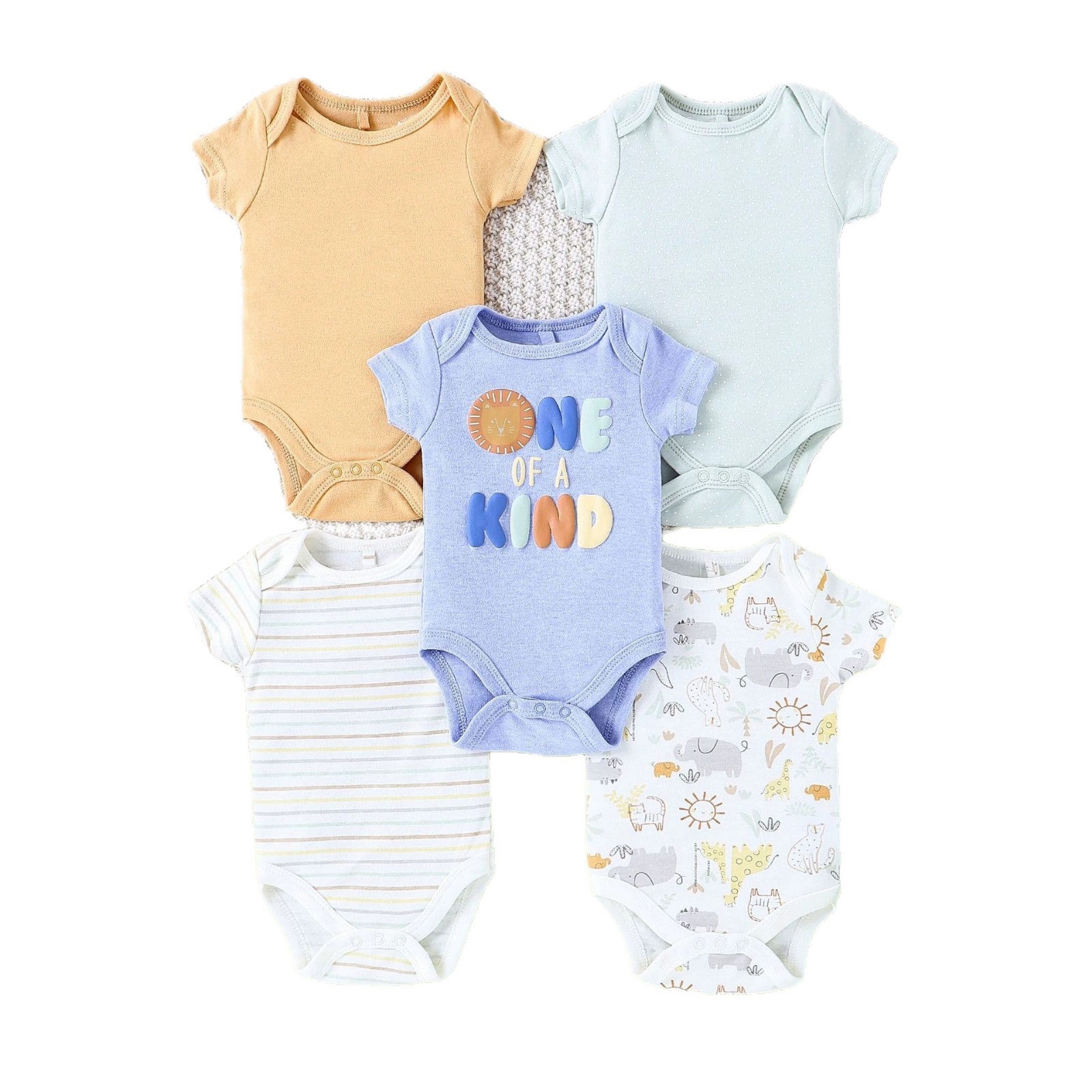 Cute Romper Ensemble cinq pièces de combinaison bébé à manches courtes