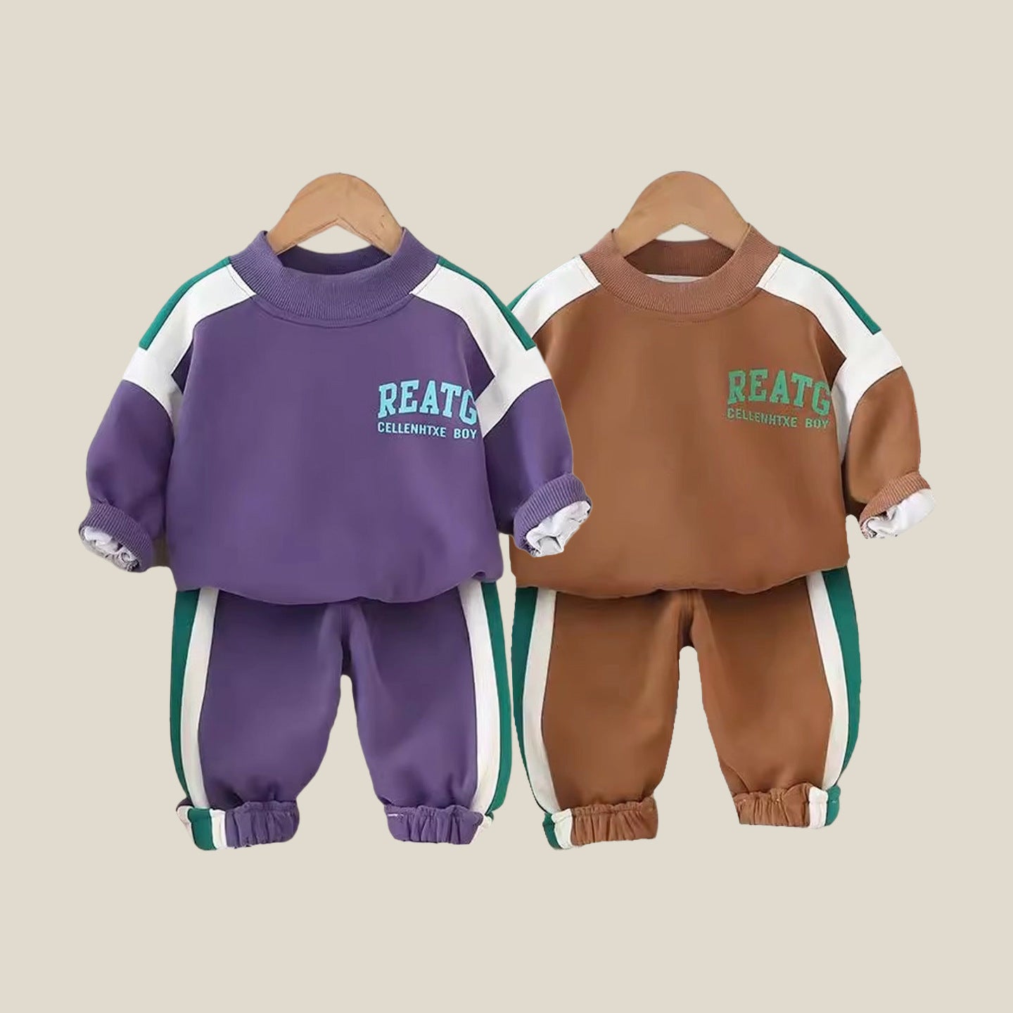 Set à capuche à manches longues à deux pièces pour garçons