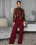 Pantalon élégant et en dentelle Pantalon à large jambe