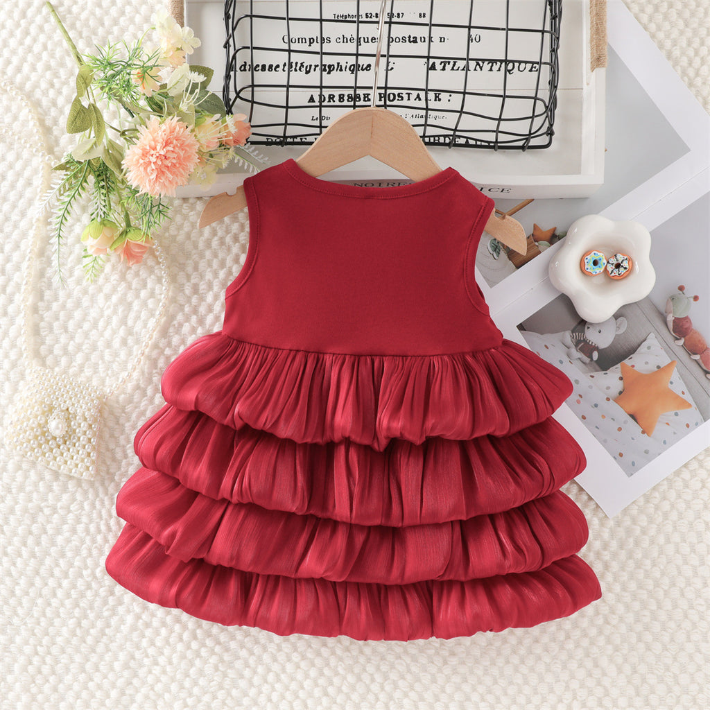 Robe de patchwork sans manches à la mode pour les filles