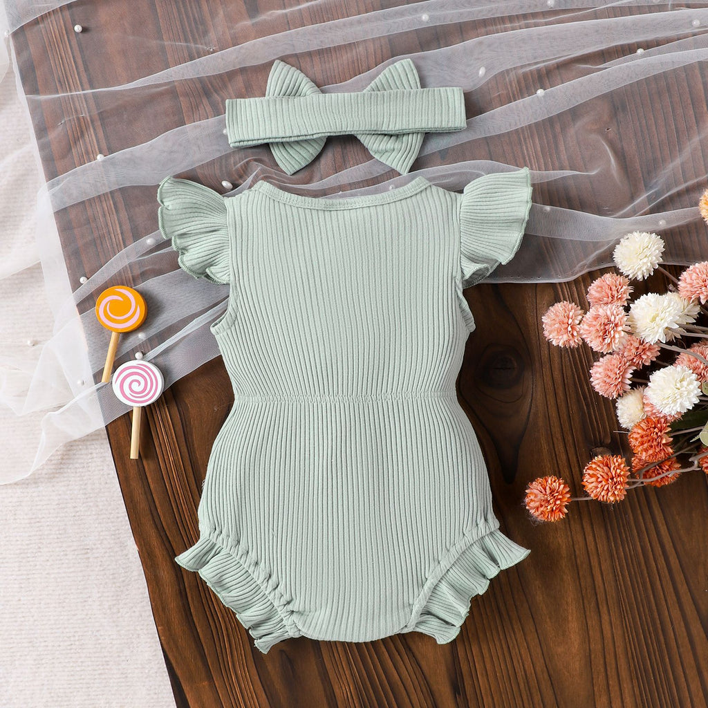 Multicolor Ribbed Romper for Toddlers