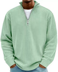 Amazon Arrivée Automne Hommes Casual Top Stand Collared Corduroy Longue Manches Hommes Polo Shir