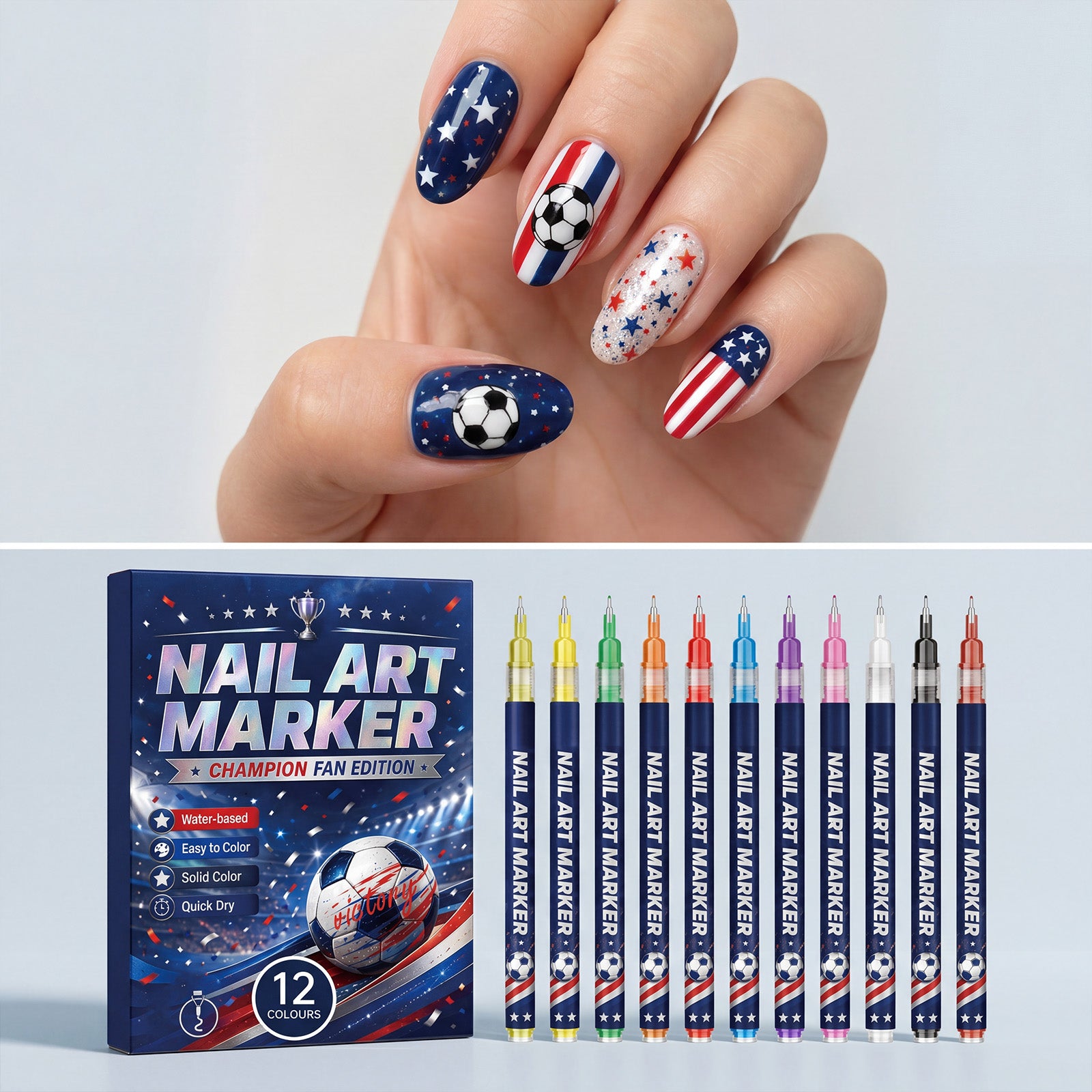 Coupe du monde de stylo Art de ongles