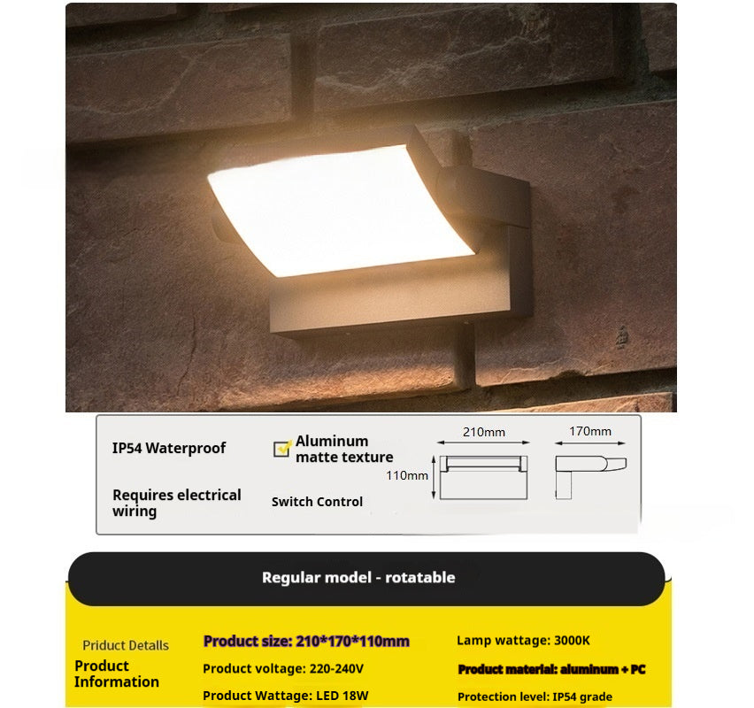 LED Outdoor Motion-Sensor Imperméable Lumière murale Balcon