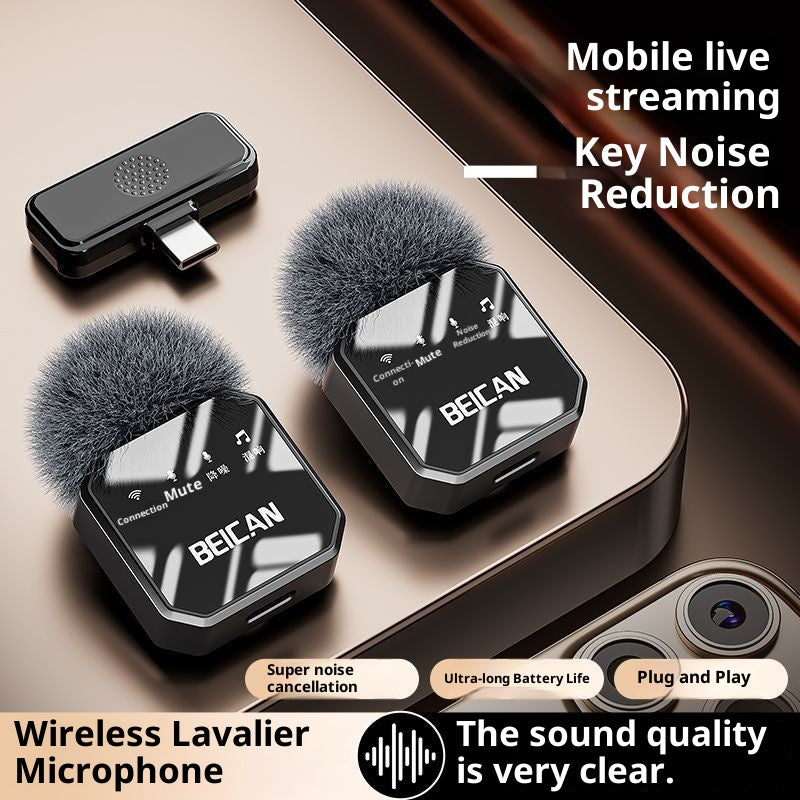 Microphone Lapel sans fil HD sans retard pour l'enregistrement vidéo en direct