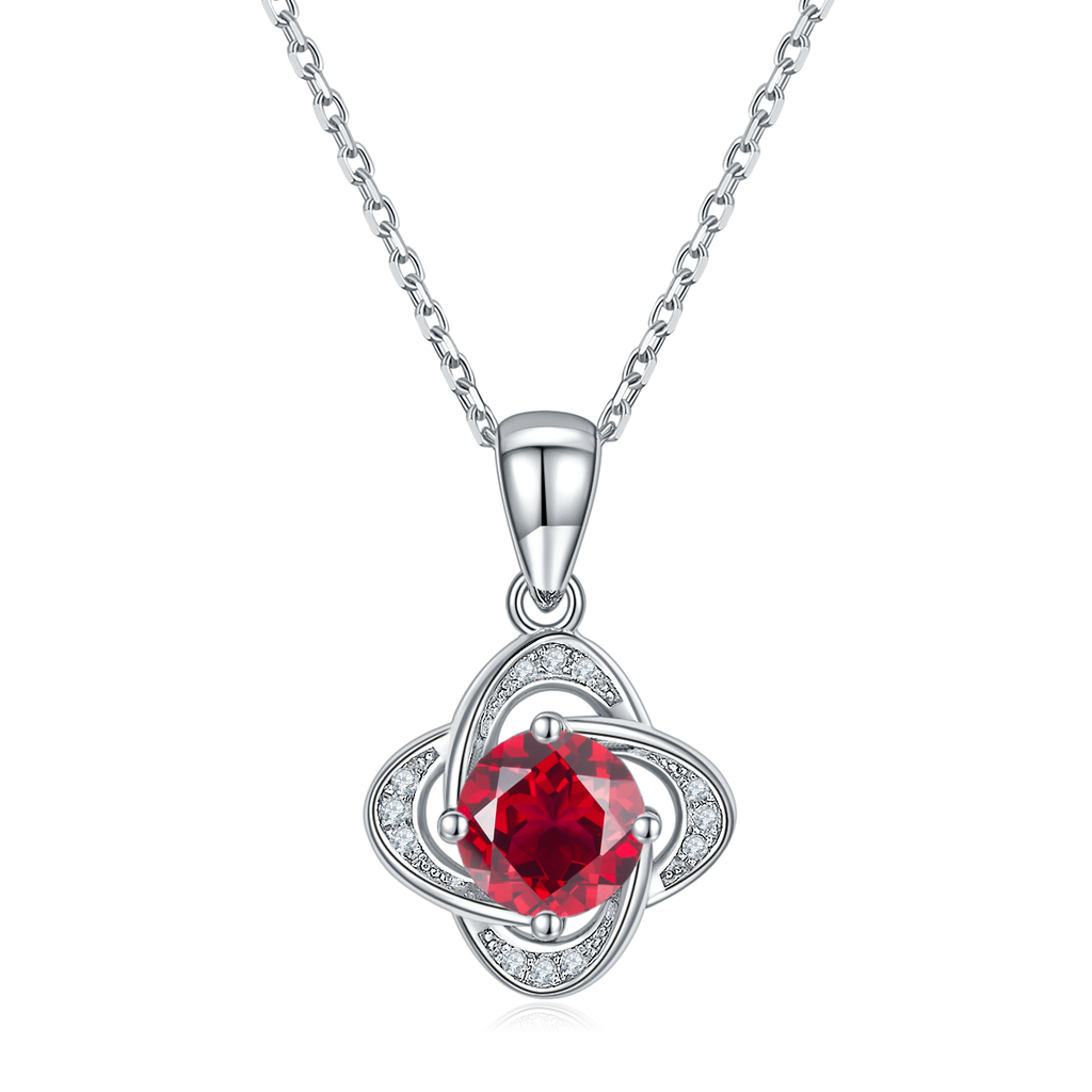 S925 Collier pendentif en argent Sterling 4-Leaf Clover