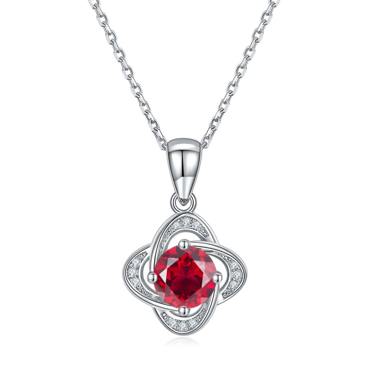 S925 Collier pendentif en argent Sterling 4-Leaf Clover