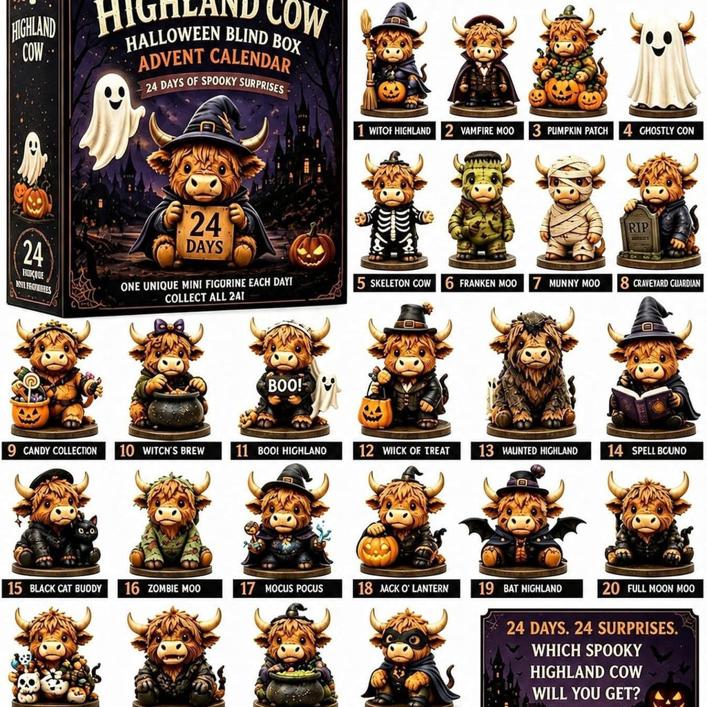 Highland Cow Halloween Avent Calendrier Jouet