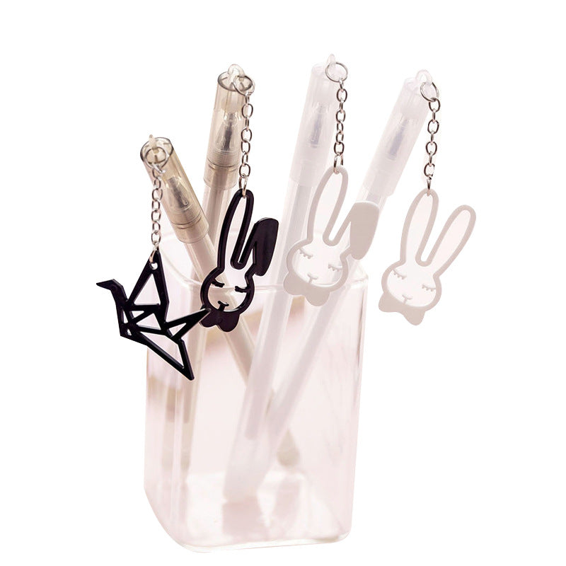 Stylo de gel pendentif de lapin grue en papier