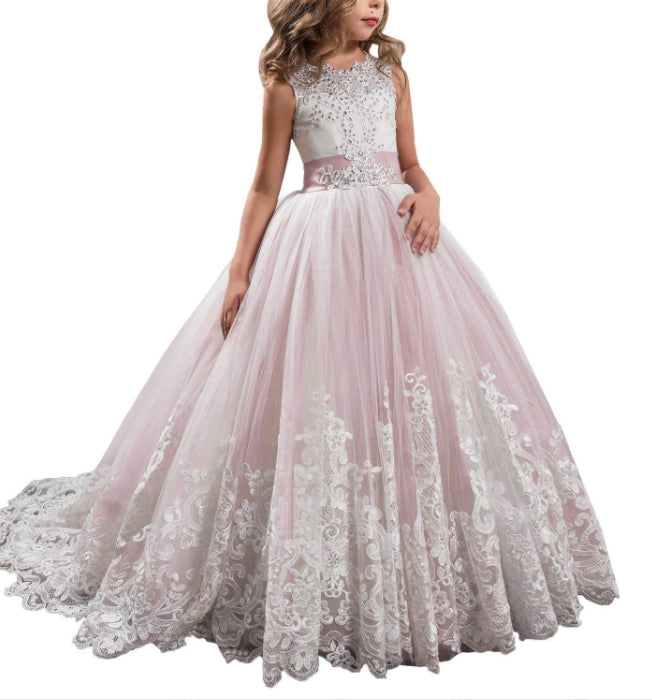 Europe et États-Unis Vêtements pour enfants Dentelle Robe de mariée