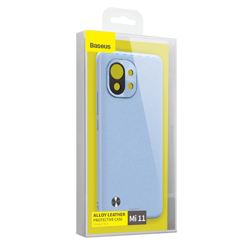 Étui en cuir uni en alliage pour Xiaomi 11