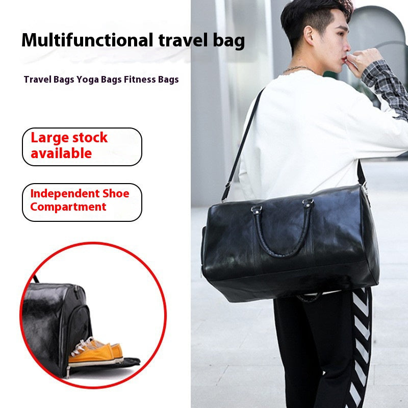 Sac à bagages Pu Retro Business Traveling Grande Capacité Sac à Voyage Court