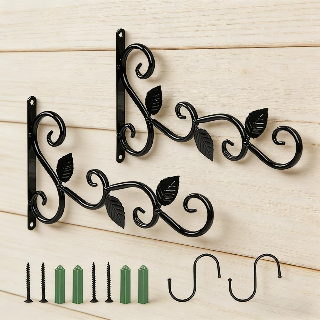 Crochets suspendus avec 2 crochets et 2 crochets S noirs