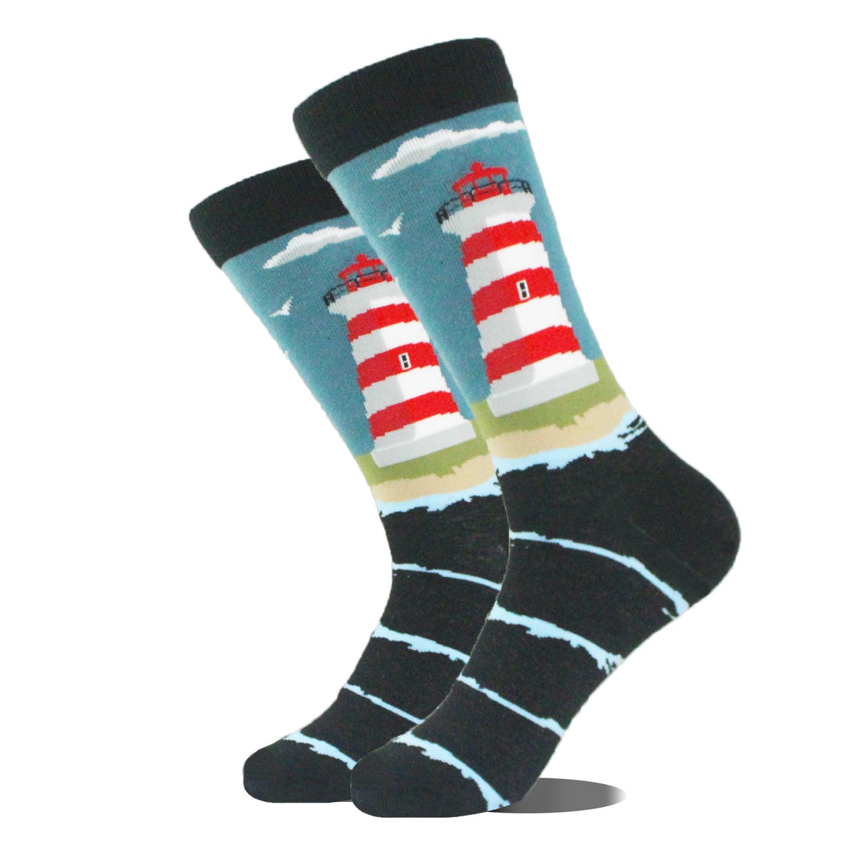 Peinture à l'huile rétro cartoon animal homme Chaussettes mi-calf