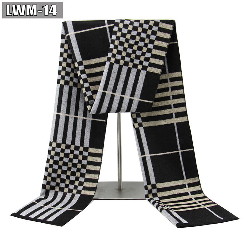 Écharpe pour hommes European and American Cashmere Automne and Winter Business Plaid