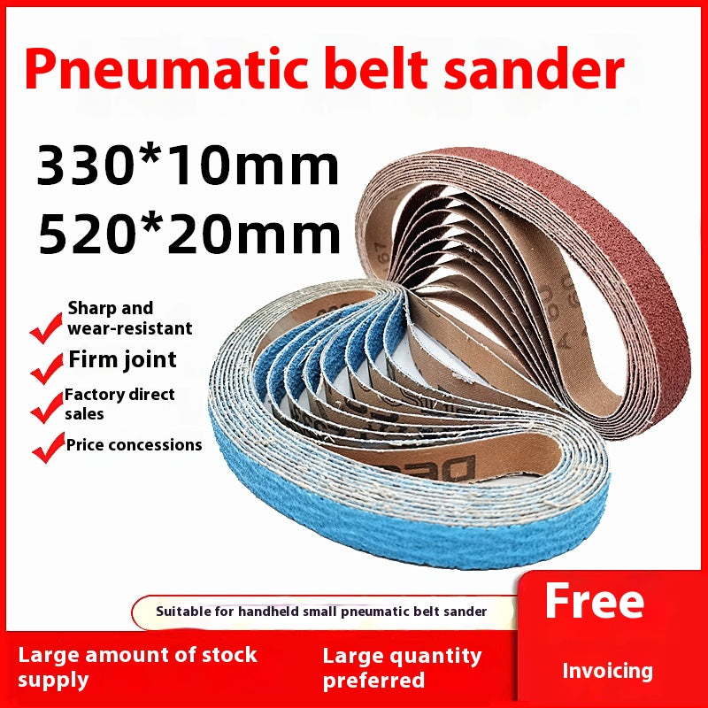 Ponceuse à courroie pneumatique petit 10x330mm polissage métallique avec anneau de rouleau