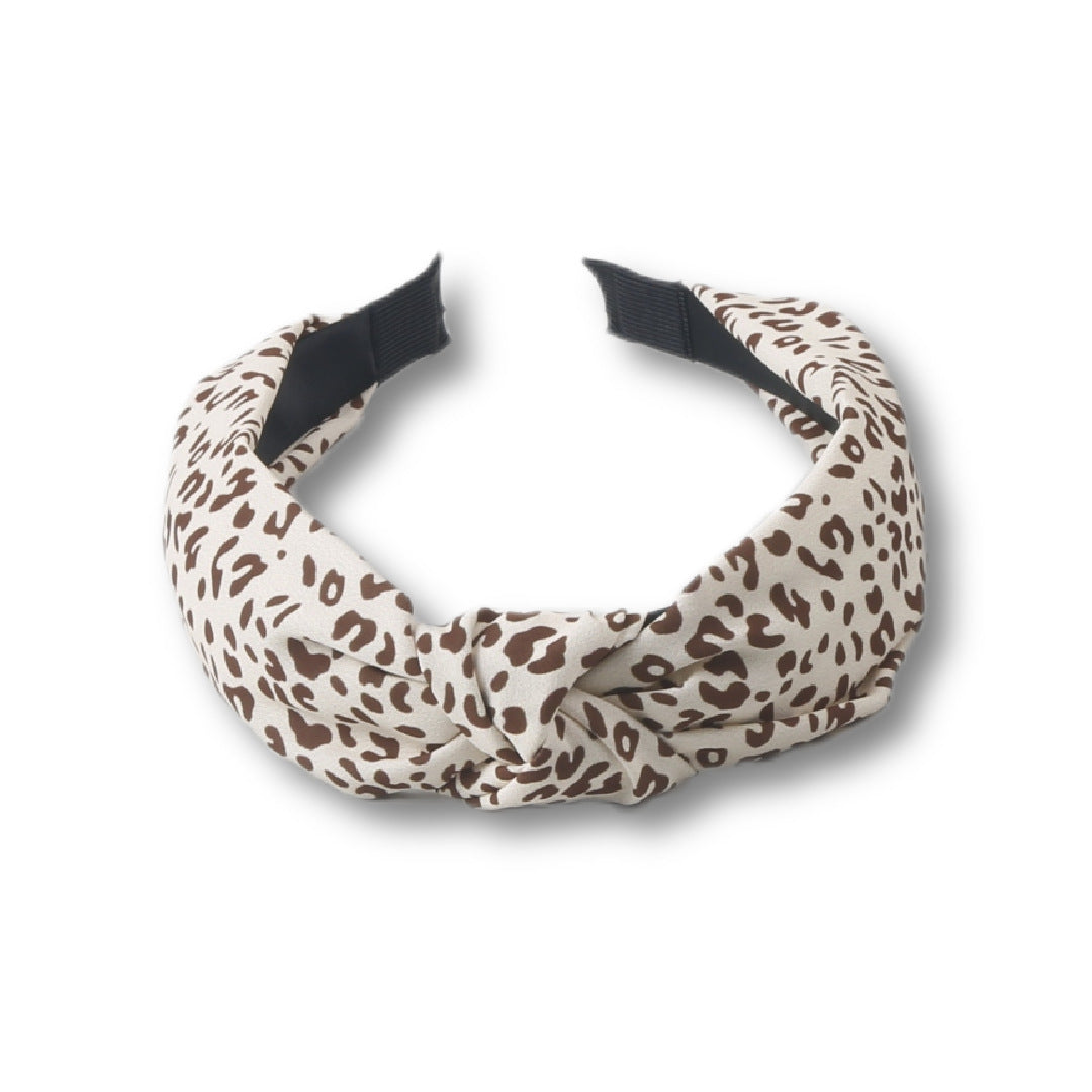 Tissu Craft Coiffure tricotée Vintage Leopard Imprimer large bande de cheveux brim