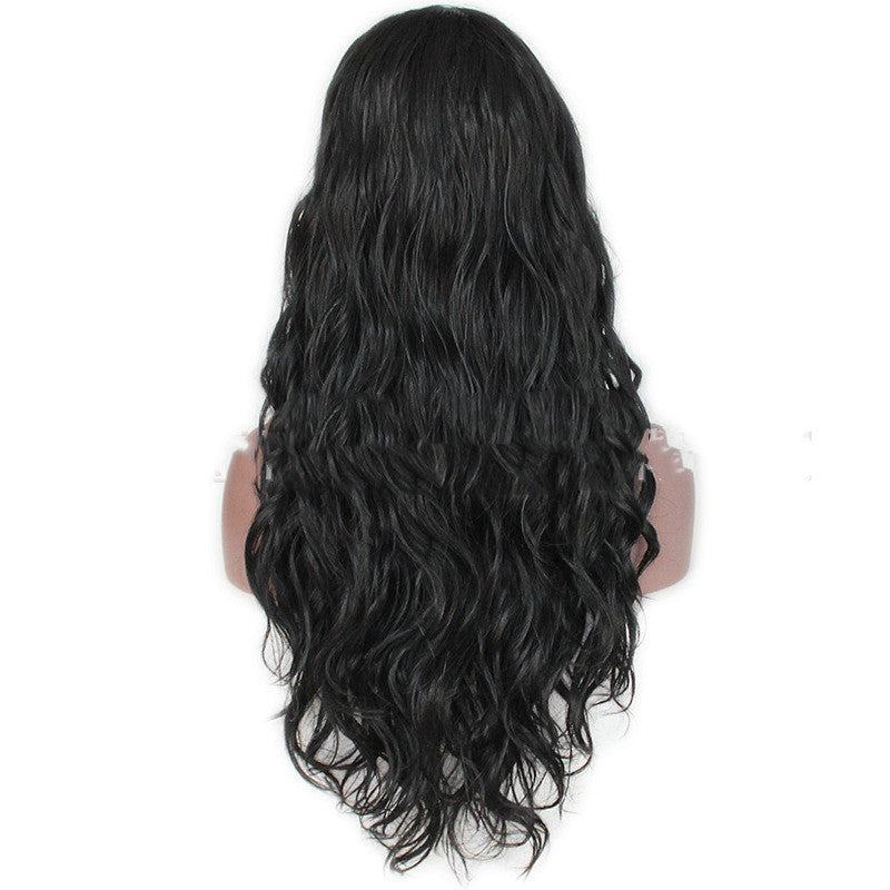 Long curly synthetic lace front wig