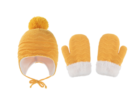 Ensemble de gants de garde d'oreilles pour enfants en laine solide et chaude