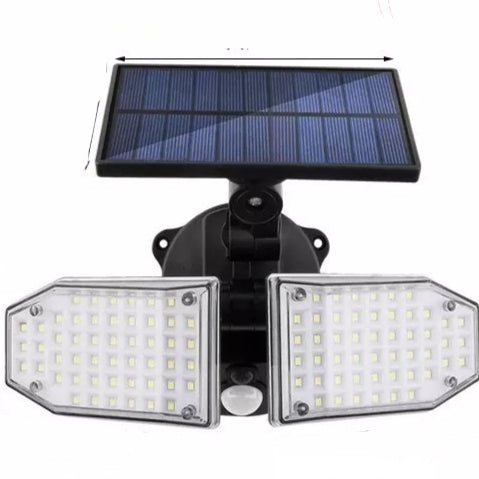 Lampe murale intégrée double tête avec capteur solaire