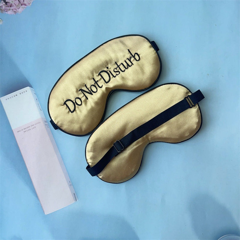 Masque double face en soie noire sans sommeil avec bande élastique