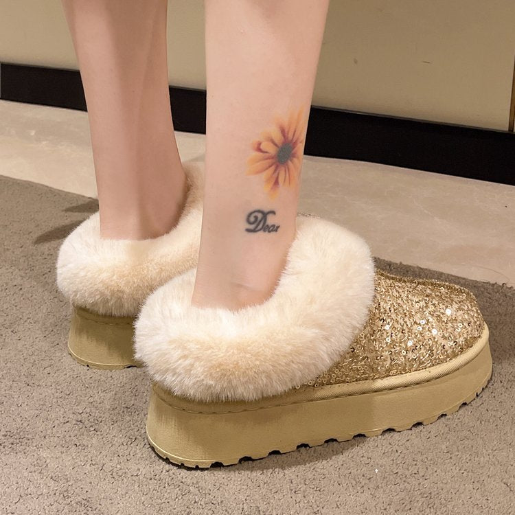 Bottes de neige doublées en polaire pour femmes plus de taille
