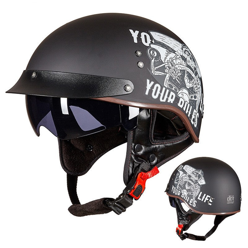 Casque respirant rétro moto