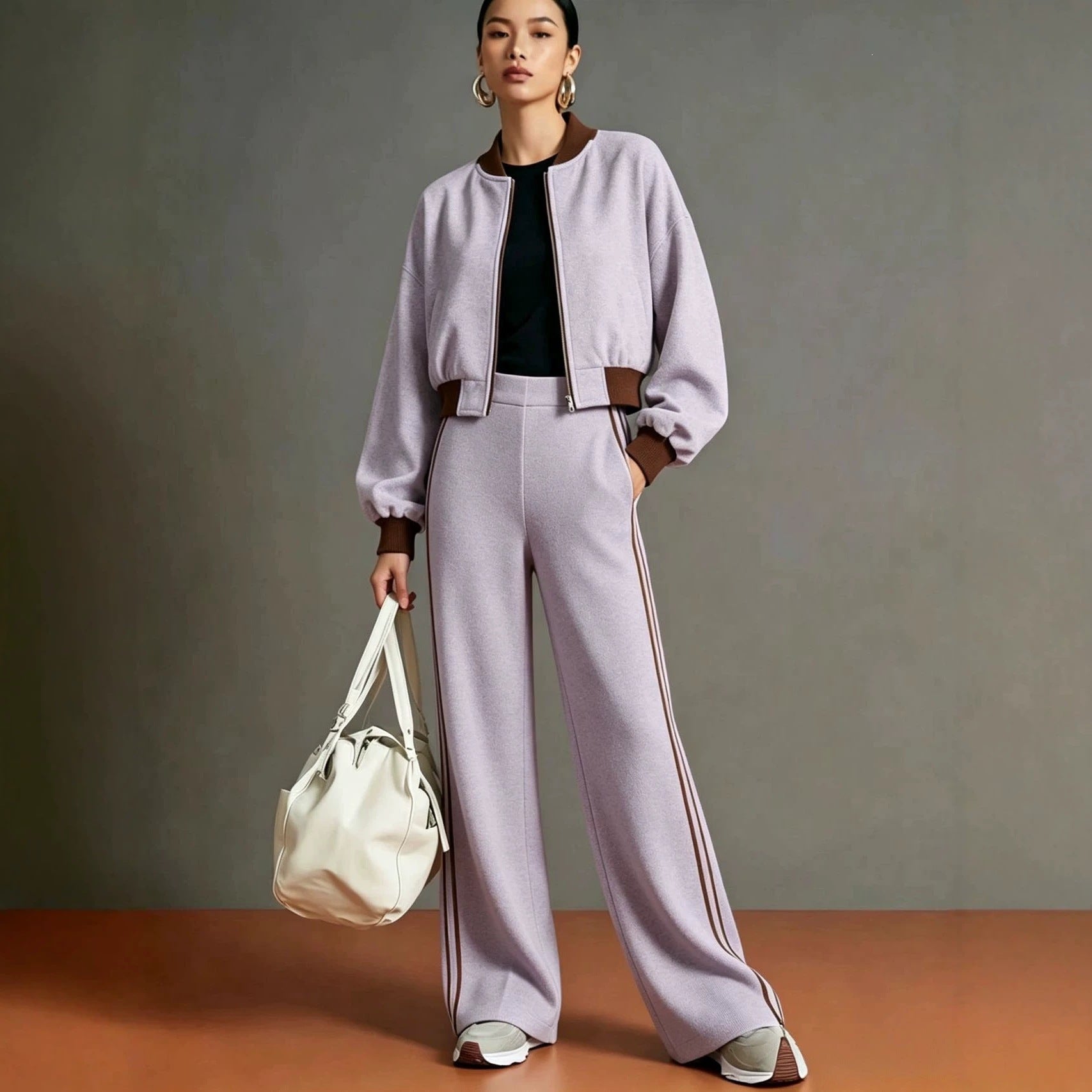 Veste et pantalons casual deux pièces pour femmes