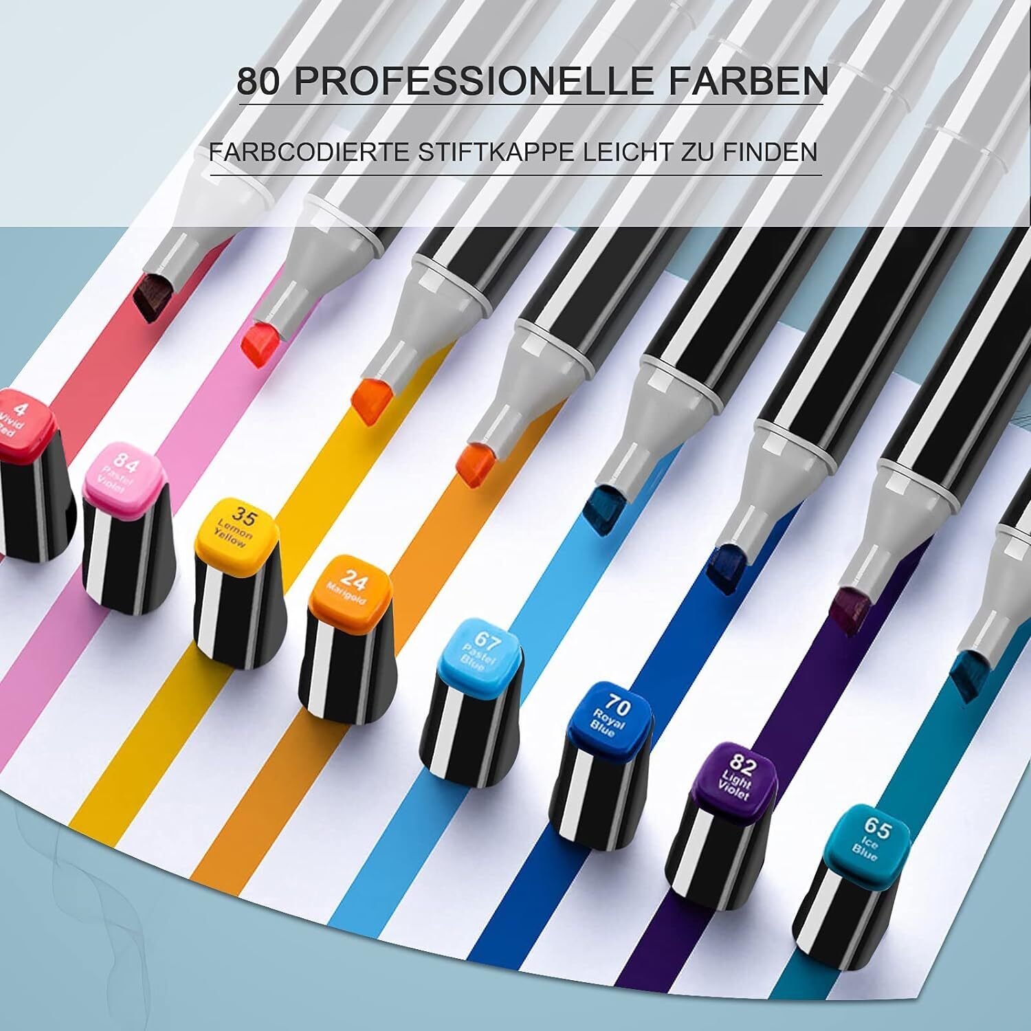 80 Farbe Acrylstifte Marker Set Stylo permanent bricolage Graffiti Sketch Dual Pen