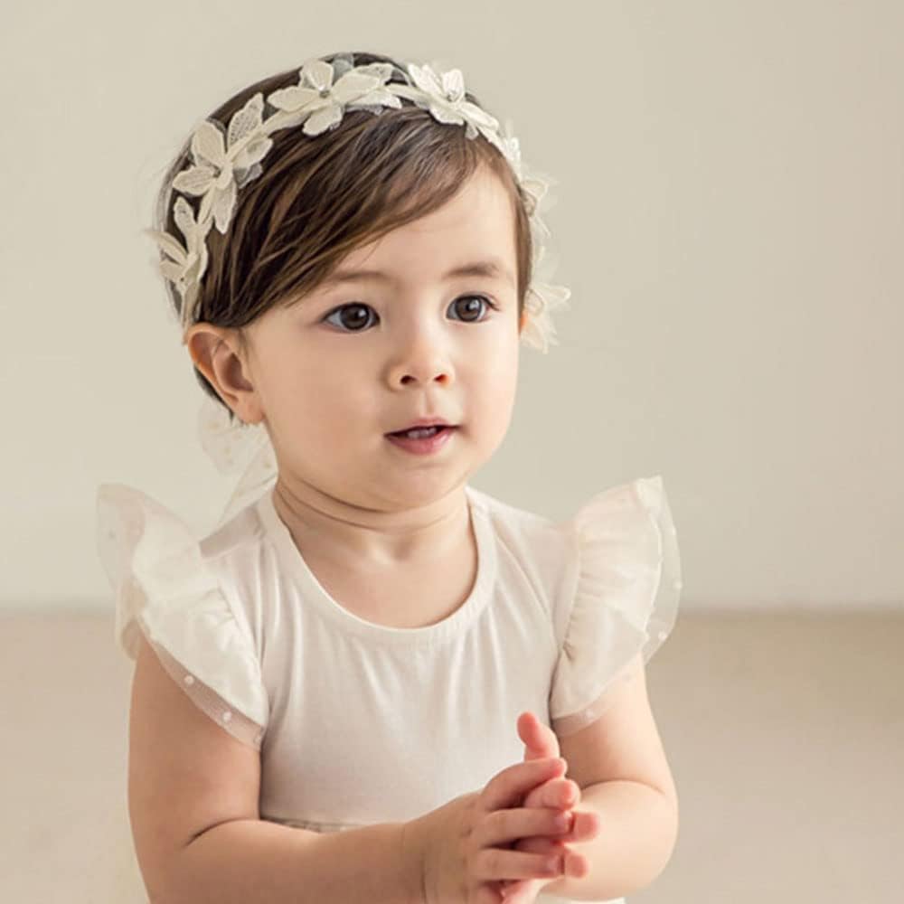 Bébé Filles Mignon Bow-noeud Bandeau de tête Soft Dentelle Bandeau de cheveux floral Nouveau-né Bébé Tout-petits Enfants